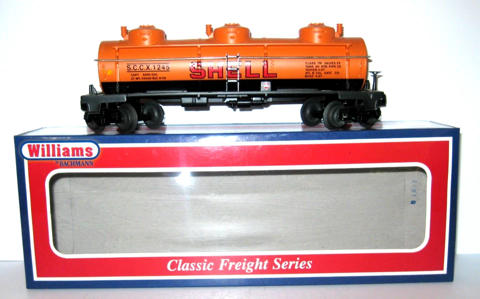 WILLIAMS O Gauge #47108 SHELL 3 DOME TANK CAR - NIB - Image 4 of 4