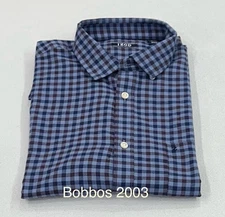 IZOD Men's Luxe Touch Plaid Long Sleeve Modern Fit Shirt, Blue, Size M