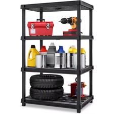 IRIS USA 4-Shelf Heavy Duty Deep Plastic Storage Shelves, 600lb Capacity, Large