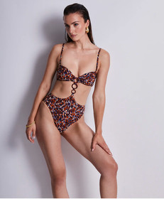 NWT Aubade Swimsuit Fierce Spirit Wildcat Trikini  SZ Sm $259 retail