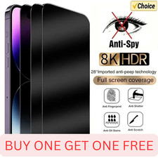 Privacy Tempered Glass Screen Protector For iPhone 17 Pro Max 16 15 14 13 12 11