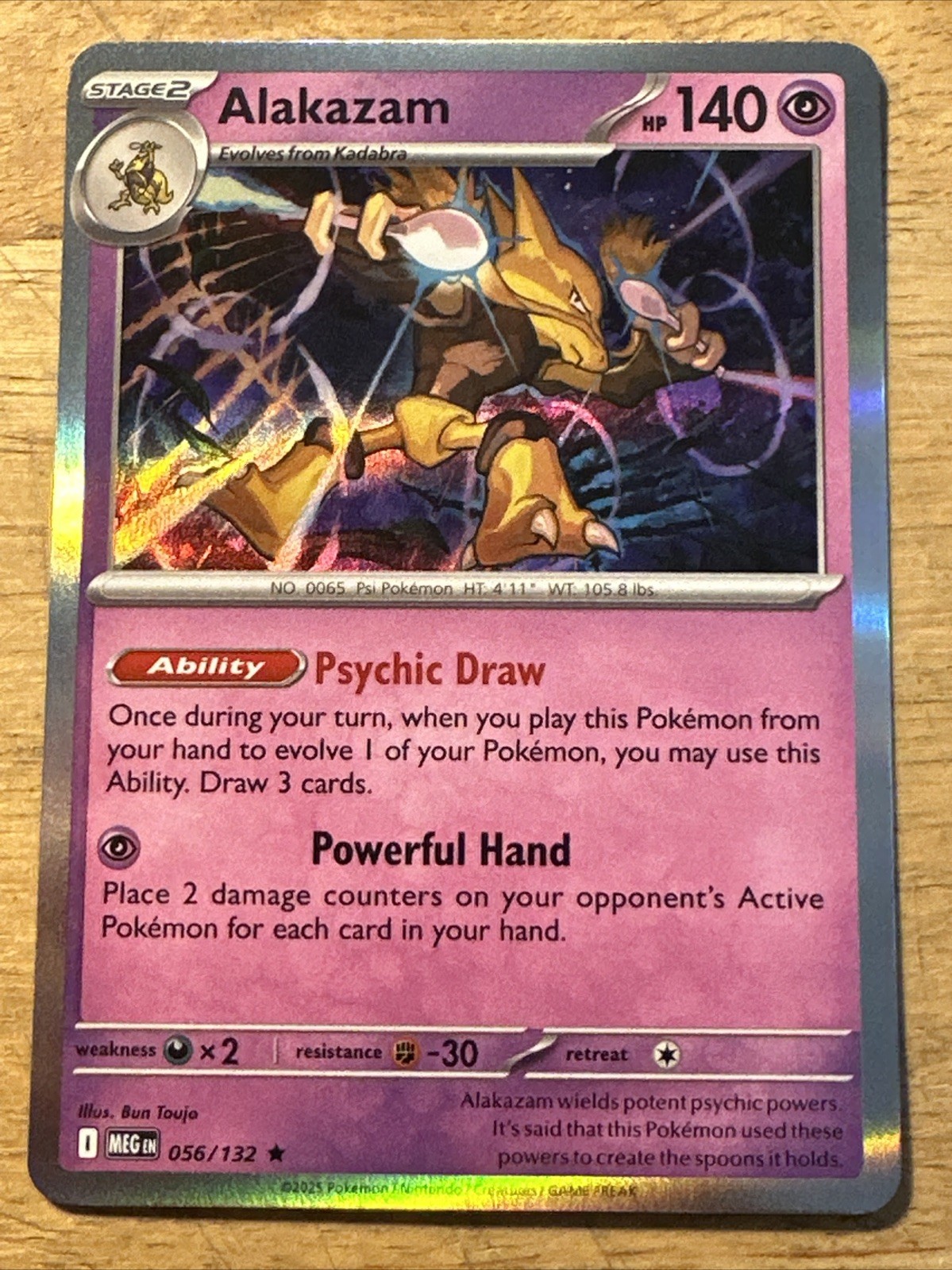 Alakazam 056/132 Holo Rare Mega Evolution NM/M Pokemon Card
