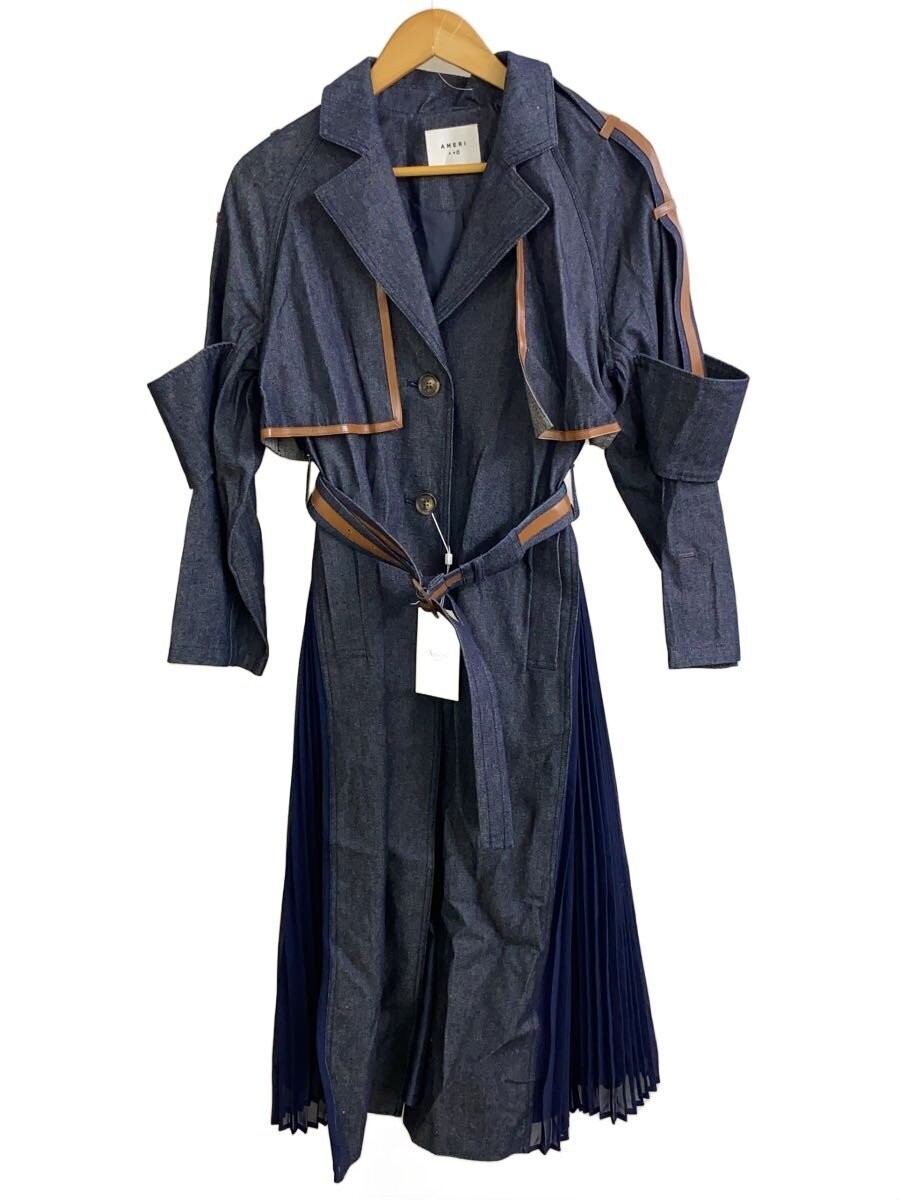 AMERI Cotton Trench Coat Navy Free Size Used Styl… - image 1