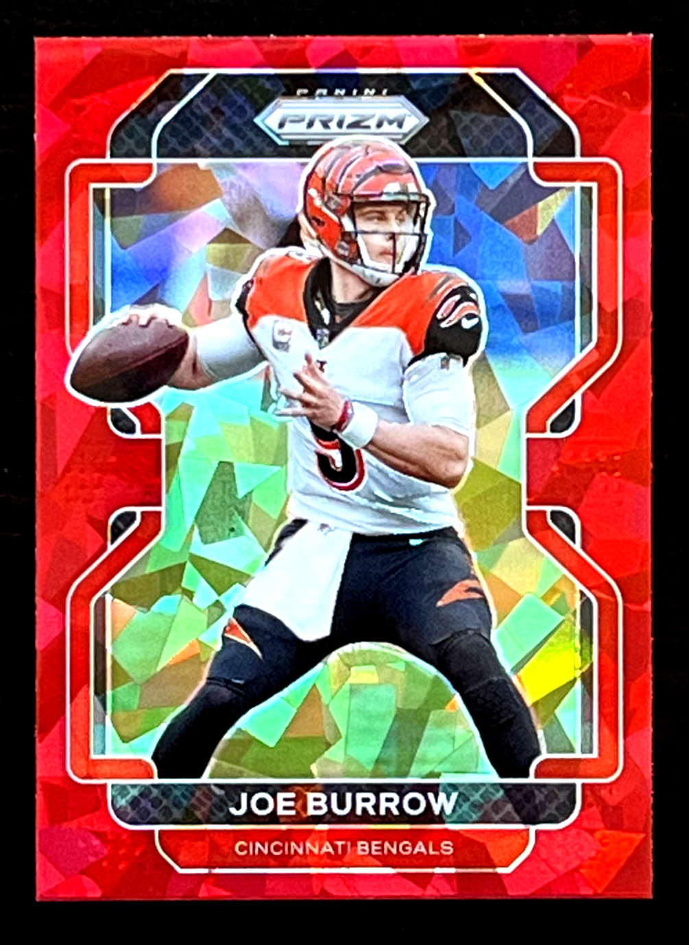 Joe Burrow 2021 Panini Prizm Red Cracked Ice Parallel Cincinnati Bengals #273