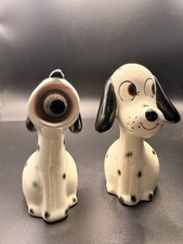 Vintage Mid Century Dalmatian Dog Ceramic Pencil Sharpener And Holder Japan