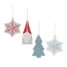 Etched Ceramic Tree Ornament Set of 24