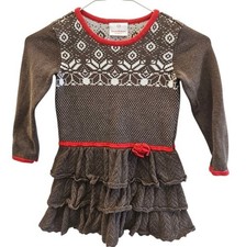 Hanna Andersson Little Girls Fair Isle Christmas Sweater Dress Size 4