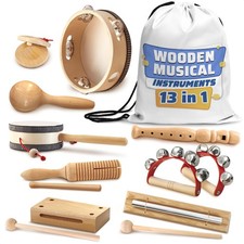 Wooden Musical Instruments Set   13-Piece Music Instruments Kit with Durable ...