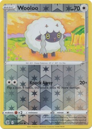 WOOLOO 222/264 FUSION STRIKE POKEMON (REVERSE HOLO, NM)