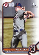 2022 Bowman Draft #BD-118 Troy Melton Detroit Tigers 1st Bowman