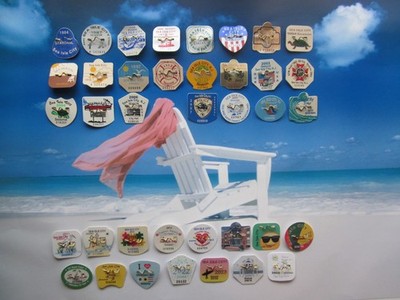 38  YEAR  COLLECTION  SEA  ISLE  CITY  NEW  JERSEY SEASONAL  BEACH  BADGES/TAGS