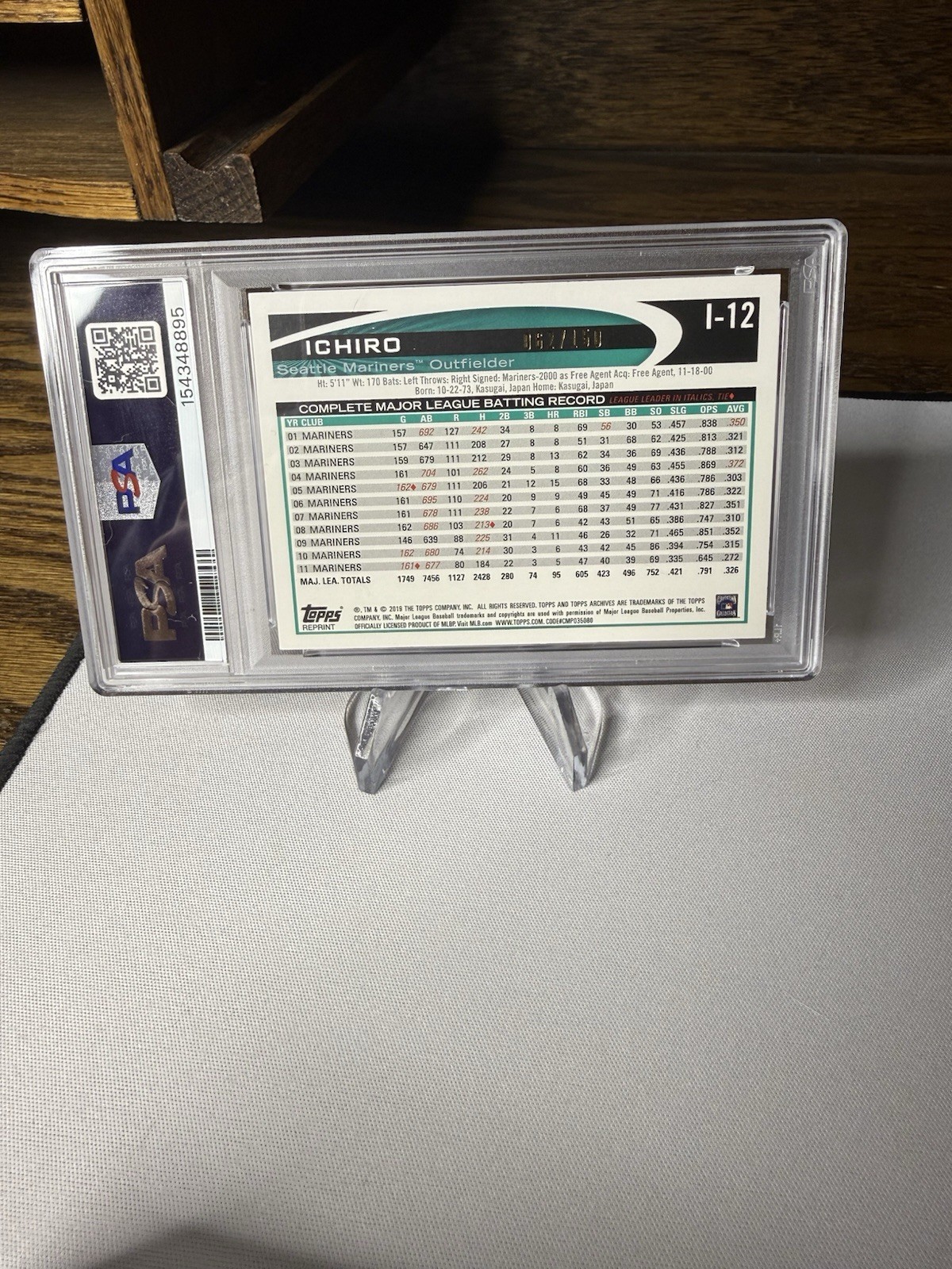 Ichiro Suzuki 2019 Topps Archives #I-12 Retro Blue Foil /150 PSA 10 view 3
