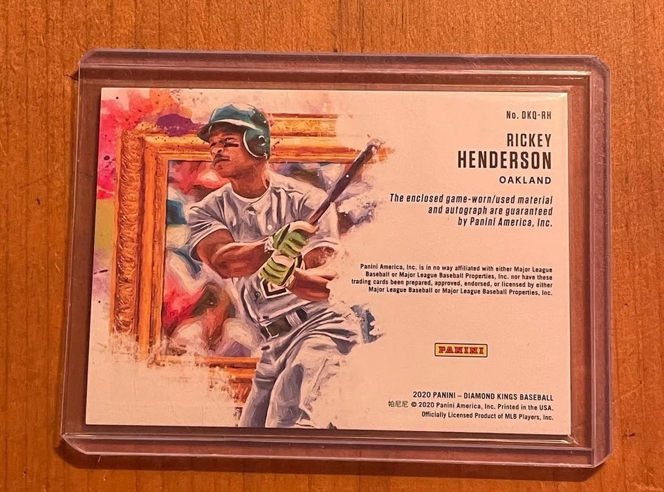 Panini Diamond Kings 2020 - Dk Quad Material Signatures Rickey Henderson #DKQ-RH Foto 2 de 2