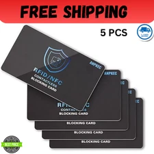 RFID Blocking Card – NFC Contactless Credit Debit Card Protector (5 Pack)