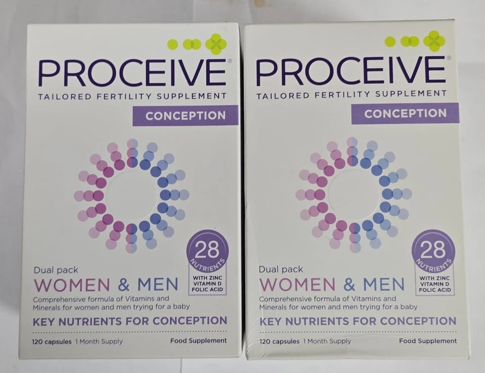 x2 Proceive Advanced Fertility Supplement Women & Men Dual Pack - 120 Caps