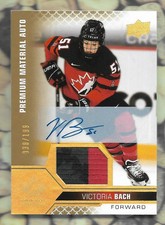 VICTORIA BACH 2022 UPPER DECK TEAM CANADA PATCH AUTOGRAPH AUTO #'D /199 STAR!