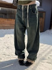 Women Wide Leg Baggy Jeans High Waist Loose Fit Denim Pants