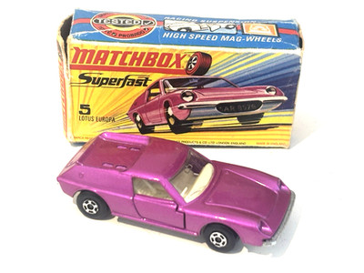 1969 Matchbox Superfast No 5 Lotus Europa Pink Mint 1.64 Diecast MIB B3