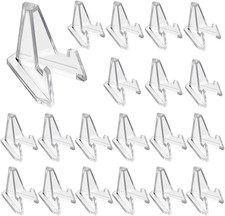 20 Packs Mini Acrylic Easel Stands Clear Coin Display Easel Holder for Displayin