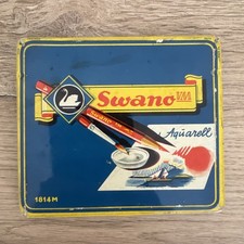 Ancienne Boîte Litho Publicitaire Swano Aquarelle - 1814M Allemagne
