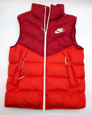 Nike NSW Down Fill Windrunner Vest Full Zip Mens Medium Orange Running Puffer