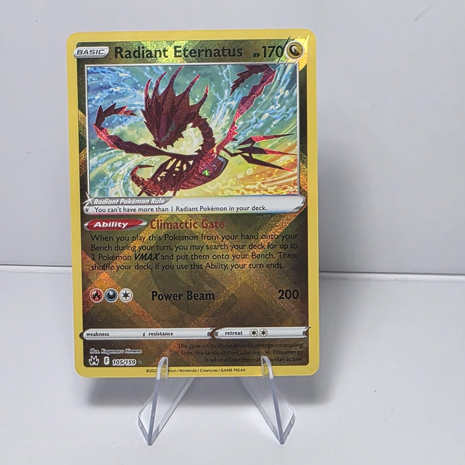 Pokemon TCG Radiant Eternatus 105/159 Crown Zenith Holo Rare Foil English Card
