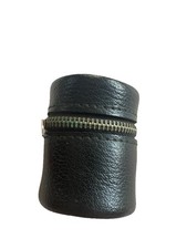VINTAGE Alpex 35mm Film Roll Black Faux Leather Holder Canister Zip Case Japan