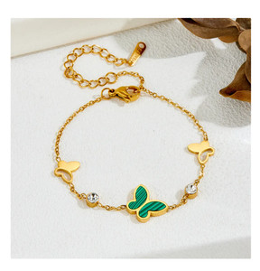 Authentic 18K gold plated Three-dimensional Butterfly Bracelet waterproof and non tarnish