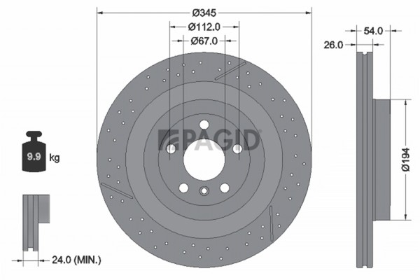2X Bremsscheibe Pagid 56079NHC FüR Mercedes GL Klasse X166 GLE C292 W166 GLS 350-image