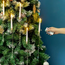 Remote-Controlled Flameless Taper Candles - 10 Pack for Holiday Decor