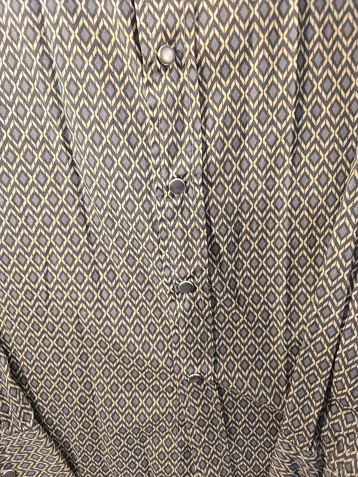 Camisa Roper Western Para Hombre 2XXL Abstracta A Presión Oscura y Azul Claro Gris Foto 3 de 4