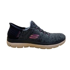 Skechers Women's Black  Grey Slip-Ins Air-Cooled Memory Foam Walking Shoes Sz 9