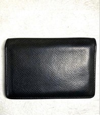 LOUIS VUITTON Card Case Organizer De Poche Taiga Bifold Business Classic LV