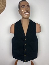 Scully Men s Black Cotton Canvas Buckle Back 4 Pocket Workwear Western Vest L