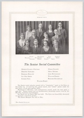 1923 Northwestern University Syllabus Original Page Senior Social Committee