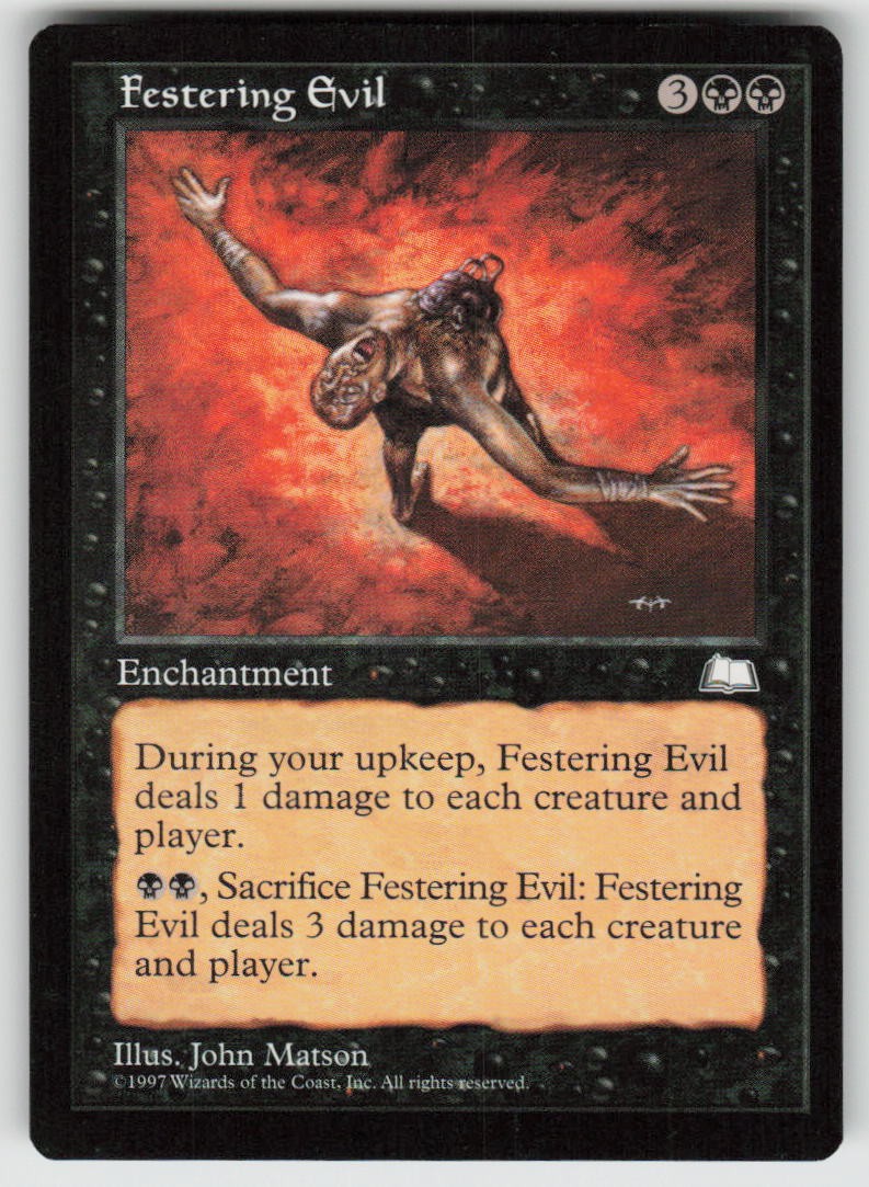 Festering Evil Uncommon Weatherlight MTG Moderately Played 1997