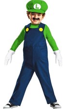Super Mario Bros. Luigi Costume Size Small 2T Green Disguise Toddler Boys