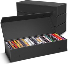 3 Pack Cassette Tape Storage Box Tape Holder Store 60 Cassette Cases Media