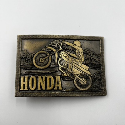 #ad #ad VINTAGE HONDA BELT Buckle Solid Brass Motorcycle Buckle Dirt Biker Motorcross $29.98