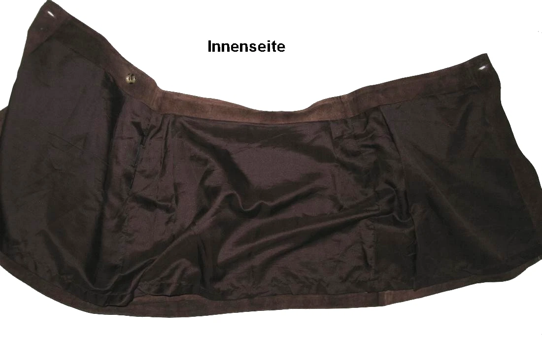 kurzer Velours- LEDERROCK / Wickel- Rock in dunkel-braun in Gr. M  ca. 38