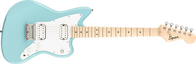 Squier Mini Jazzmaster HH Electric Guitar, Maple Neck, Daphne Blue Finish