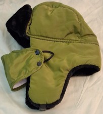 Trapper Green Winter Aviator Hat Faux Fur Brand New