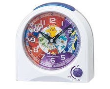 Seiko Sveglia Orologio da Tavolo Personaggio Pokemon Bianco 115 x 115 x 55mm