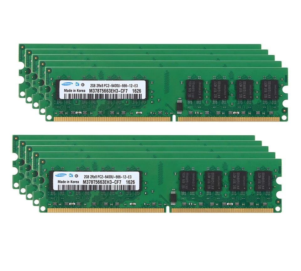 2 GB 4GB 8GB 20GB Samsung PC2-6400U 2Rx8 DDR2 800Mhz Desktop DIMM Memory RAM LOT - Image 4 of 4