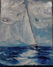 original oil on canvas landscape painting signed