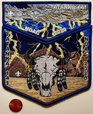 BOY SCOUT OA TATANKA 141 BUFFALO TRAIL  2020 NOAC 2-PATCH SKULL SET ONLY 50 MADE