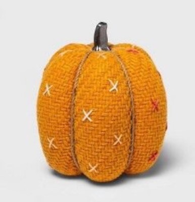 Tweed Stitch Fabric Harvest Pumpkin Orange X Contrast Jute Yarn Target Spritz
