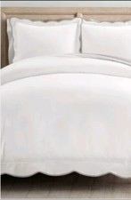Lush Decor 3Pcs Duvet Set Full/Queen 100 Cotton Coastal Chic Scallop Reversibl