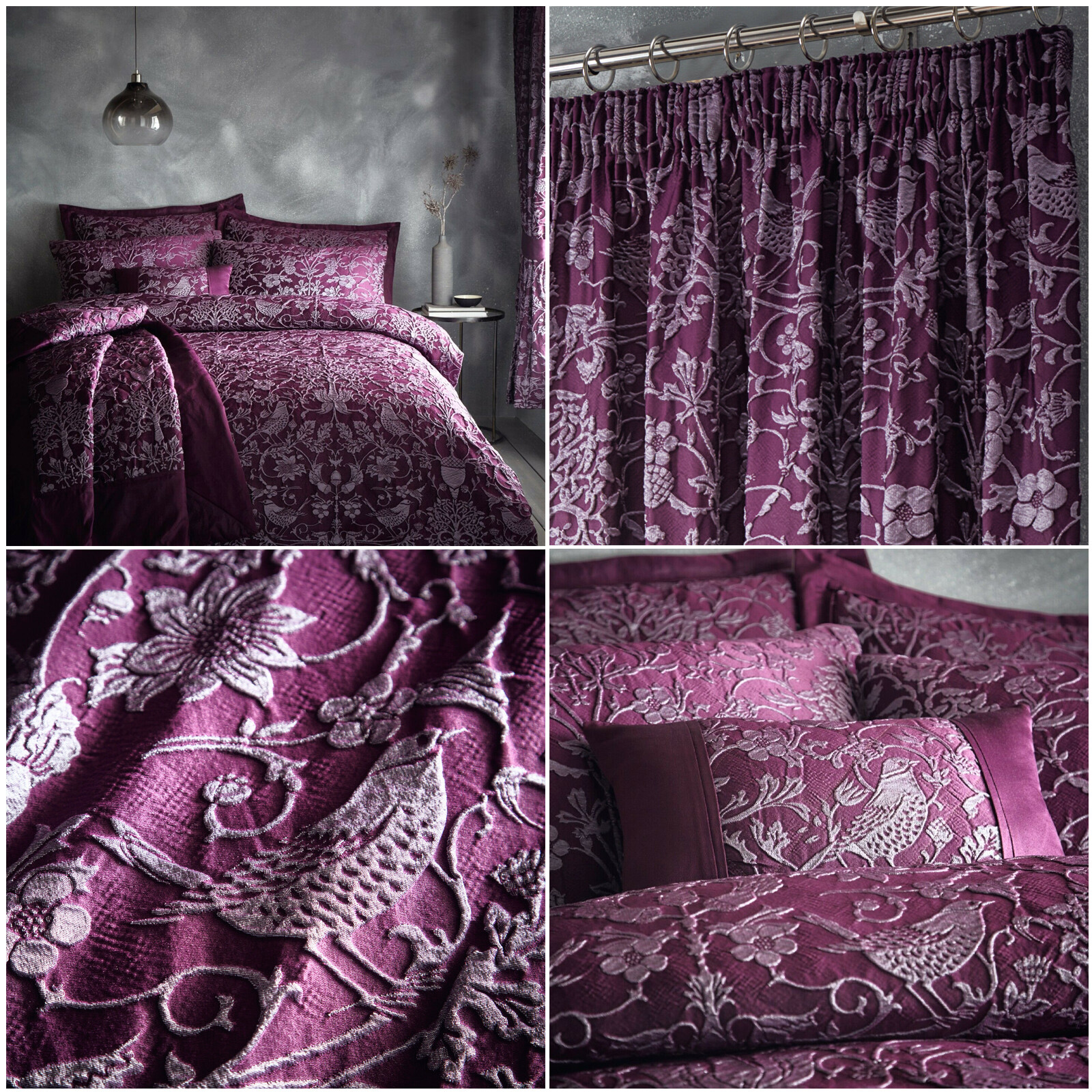 purple jacquard duvet cover