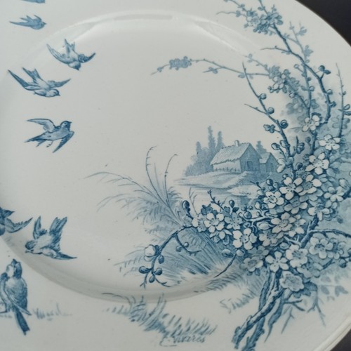 12 ASSIETTES À DESSERT EN FAÏENCE DE GIEN Modèle PAYSAGES - Foto 9 di 18
